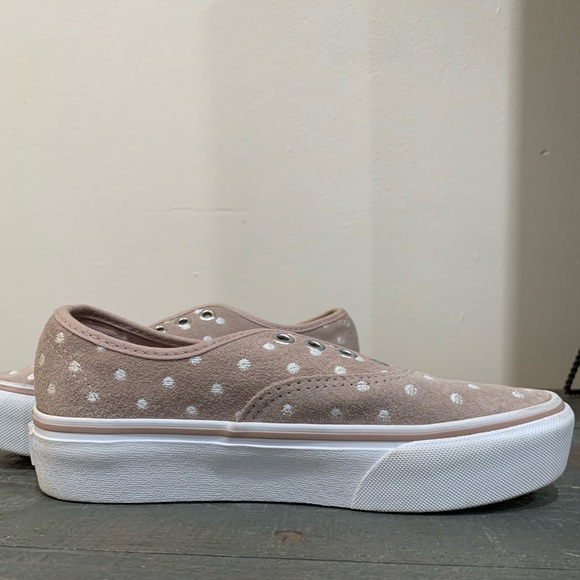 Vans Authentic Platform Suede Polka Dot blush/Tan Sneakers Women’s size 5 - Picture 5 of 9